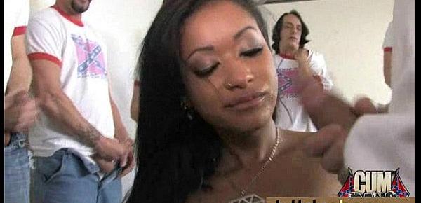  Naughty black wife gang banged by white friends 21